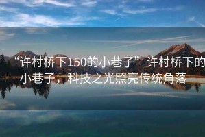 “許村橋下150的小巷子”許村橋下的小巷子，科技之光照亮傳統(tǒng)角落