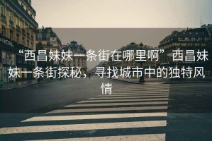 “西昌妹妹一條街在哪里啊”西昌妹妹一條街探秘，尋找城市中的獨特風情