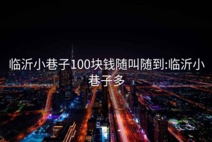 臨沂小巷子100塊錢隨叫隨到:臨沂小巷子多