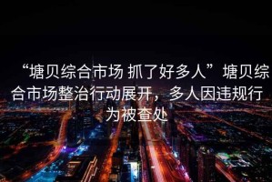 “塘貝綜合市場(chǎng) 抓了好多人”塘貝綜合市場(chǎng)整治行動(dòng)展開，多人因違規(guī)行為被查處