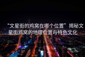 “文星街的雞窩在哪個位置”揭秘文星街雞窩的地理位置與特色文化