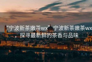 “寧波新茶嫩茶wx”寧波新茶嫩茶wx，探尋最新鮮的茶香與品味