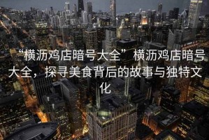 “橫瀝雞店暗號(hào)大全”橫瀝雞店暗號(hào)大全，探尋美食背后的故事與獨(dú)特文化