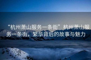 “杭州蕭山服務(wù)一條街”杭州蕭山服務(wù)一條街，繁華背后的故事與魅力