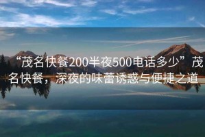 “茂名快餐200半夜500電話多少”茂名快餐，深夜的味蕾誘惑與便捷之道