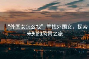 “外圍女怎么找”尋找外圍女，探索未知的風(fēng)景之旅