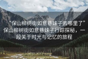 “保山柳樹街如意巷妹子去哪里了”保山柳樹街如意巷妹子行蹤探秘，一段關于時光與記憶的旅程