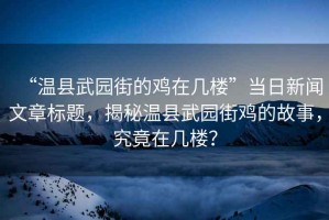 “溫縣武園街的雞在幾樓”當(dāng)日新聞文章標(biāo)題，揭秘溫縣武園街雞的故事，究竟在幾樓？