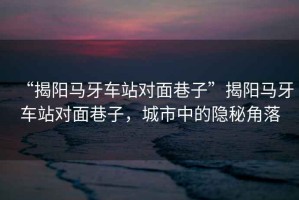 “揭陽馬牙車站對面巷子”揭陽馬牙車站對面巷子，城市中的隱秘角落