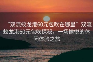 “雙流蛟龍港60元包吹在哪里”雙流蛟龍港60元包吹探秘，一場(chǎng)愉悅的休閑體驗(yàn)之旅