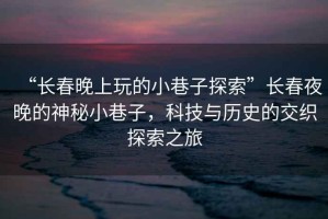 “長春晚上玩的小巷子探索”長春夜晚的神秘小巷子，科技與歷史的交織探索之旅
