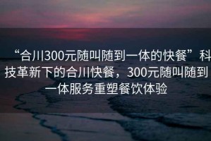 “合川300元隨叫隨到一體的快餐”科技革新下的合川快餐，300元隨叫隨到一體服務重塑餐飲體驗