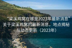 “梁溪雞窩在哪里2023年最新消息”關(guān)于梁溪雞窩的最新消息，地點(diǎn)揭秘與動(dòng)態(tài)更新（2023年）