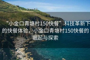 “小金口青塘村150快餐”科技革新下的快餐體驗，小金口青塘村150快餐的崛起與探索