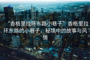 “香格里拉環(huán)東路小巷子”香格里拉環(huán)東路的小巷子，秘境中的故事與風(fēng)情