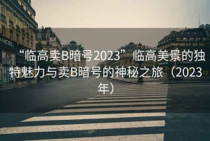 “臨高賣B暗號2023”臨高美景的獨(dú)特魅力與賣B暗號的神秘之旅（2023年）