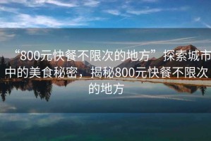 “800元快餐不限次的地方”探索城市中的美食秘密，揭秘800元快餐不限次的地方