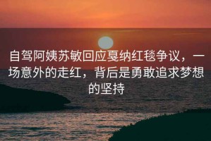 自駕阿姨蘇敏回應(yīng)戛納紅毯爭議，一場意外的走紅，背后是勇敢追求夢想的堅持