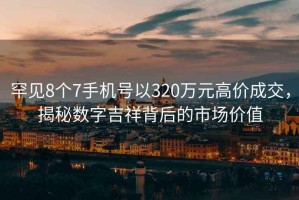 罕見8個(gè)7手機(jī)號(hào)以320萬(wàn)元高價(jià)成交，揭秘?cái)?shù)字吉祥背后的市場(chǎng)價(jià)值