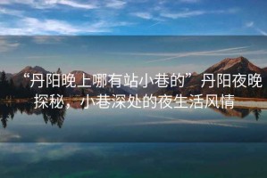 “丹陽晚上哪有站小巷的”丹陽夜晚探秘，小巷深處的夜生活風(fēng)情