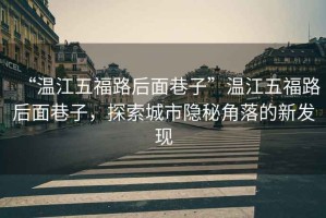 “溫江五福路后面巷子”溫江五福路后面巷子，探索城市隱秘角落的新發(fā)現(xiàn)