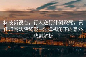 科技新視點(diǎn)，行人逆行絆倒致死，責(zé)任歸屬法院終裁—法律視角下的意外悲劇解析