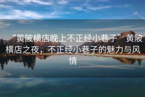 “黃陂橫店晚上不正經(jīng)小巷子”黃陂橫店之夜，不正經(jīng)小巷子的魅力與風(fēng)情