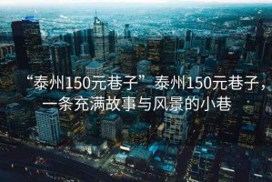 “泰州150元巷子”泰州150元巷子，一條充滿故事與風(fēng)景的小巷