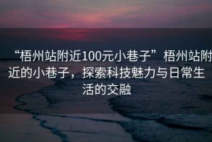 “梧州站附近100元小巷子”梧州站附近的小巷子，探索科技魅力與日常生活的交融