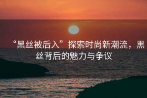 “黑絲被后入”探索時(shí)尚新潮流，黑絲背后的魅力與爭(zhēng)議