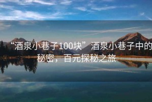 “酒泉小巷子100塊”酒泉小巷子中的秘密，百元探秘之旅