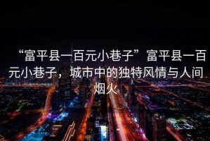 “富平縣一百元小巷子”富平縣一百元小巷子，城市中的獨特風情與人間煙火