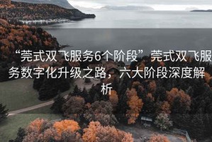 “莞式雙飛服務(wù)6個階段”莞式雙飛服務(wù)數(shù)字化升級之路，六大階段深度解析