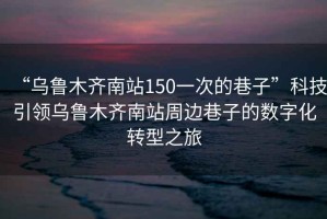 “烏魯木齊南站150一次的巷子”科技引領(lǐng)烏魯木齊南站周邊巷子的數(shù)字化轉(zhuǎn)型之旅