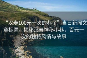 “漢壽100元一次的巷子”當日新聞文章標題，揭秘漢壽神秘小巷，百元一次的獨特風情與故事