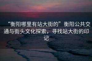 “衡陽哪里有站大街的”衡陽公共交通與街頭文化探索，尋找站大街的印記