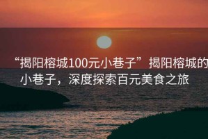 “揭陽榕城100元小巷子”揭陽榕城的小巷子，深度探索百元美食之旅