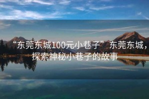 “東莞東城100元小巷子”東莞東城，探索神秘小巷子的故事