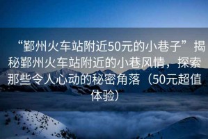 “鄞州火車站附近50元的小巷子”揭秘鄞州火車站附近的小巷風(fēng)情，探索那些令人心動的秘密角落（50元超值體驗）