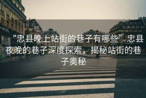 “忠縣晚上站街的巷子有哪些”忠縣夜晚的巷子深度探索，揭秘站街的巷子奧秘
