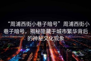 “周浦西街小巷子暗號”周浦西街小巷子暗號，揭秘隱藏于城市繁華背后的神秘文化現(xiàn)象