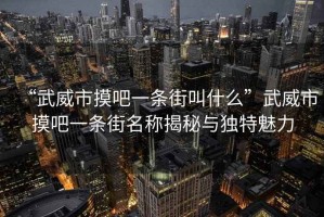 “武威市摸吧一條街叫什么”武威市摸吧一條街名稱揭秘與獨(dú)特魅力