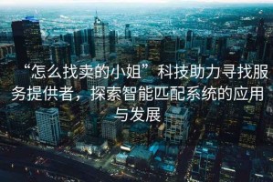 “怎么找賣的小姐”科技助力尋找服務(wù)提供者，探索智能匹配系統(tǒng)的應(yīng)用與發(fā)展