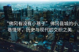 “佛岡有沒有小巷子”佛岡縣城的小巷情懷，歷史與現(xiàn)代的交織之美