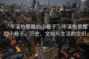 “岑溪怡景路的小巷子”岑溪怡景路的小巷子，歷史、文化與生活的交織