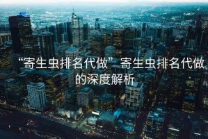 “寄生蟲排名代做”寄生蟲排名代做的深度解析