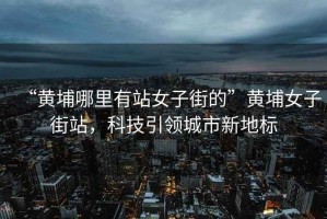 “黃埔哪里有站女子街的”黃埔女子街站，科技引領(lǐng)城市新地標(biāo)