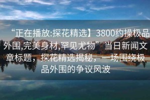 “正在播放:探花精選】3800約操極品外圍,完美身材,罕見尤物”當日新聞文章標題，探花精選揭秘，一場圍繞極品外圍的爭議風波
