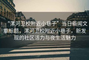 “漯河衛(wèi)校附近小巷子”當(dāng)日新聞文章標(biāo)題，漯河衛(wèi)校附近小巷子，新發(fā)現(xiàn)的社區(qū)活力與夜生活魅力