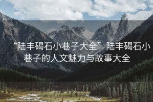 “陸豐碣石小巷子大全”陸豐碣石小巷子的人文魅力與故事大全